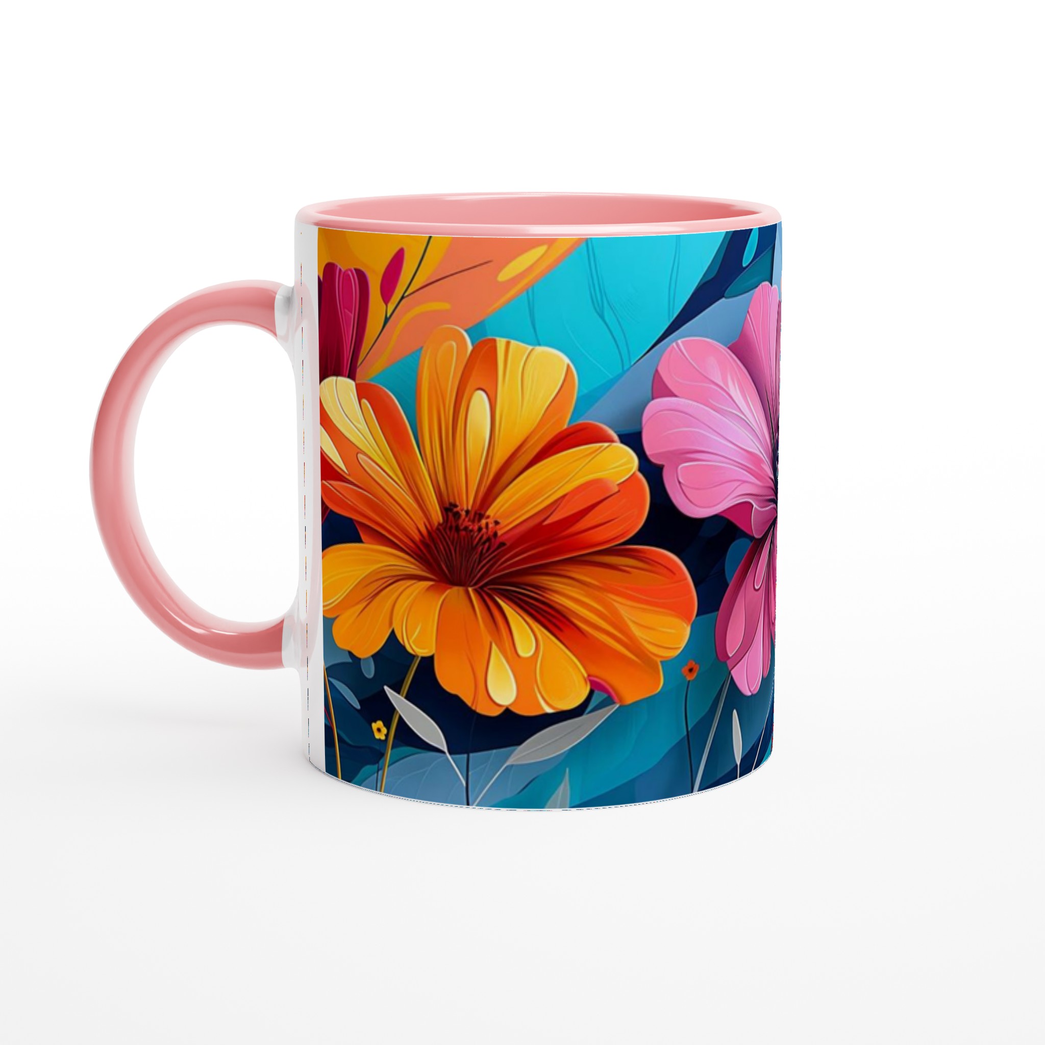 Färgglad Blommig 11oz Keramisk Mugg – Konstnärligt Tryck för Din Favoritdryck 6 fe0c2697-5063-4bda-9af5-ff46c9c5b527