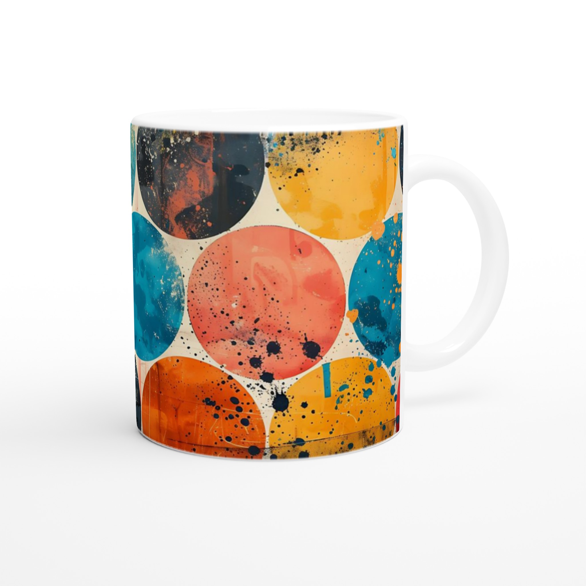Retro Abstrakt 11oz Keramisk Mugg – Konstfulla Cirklar i Livfulla Färger 9 fe0cf565-fac8-4e77-93f0-142c29d5b9eb
