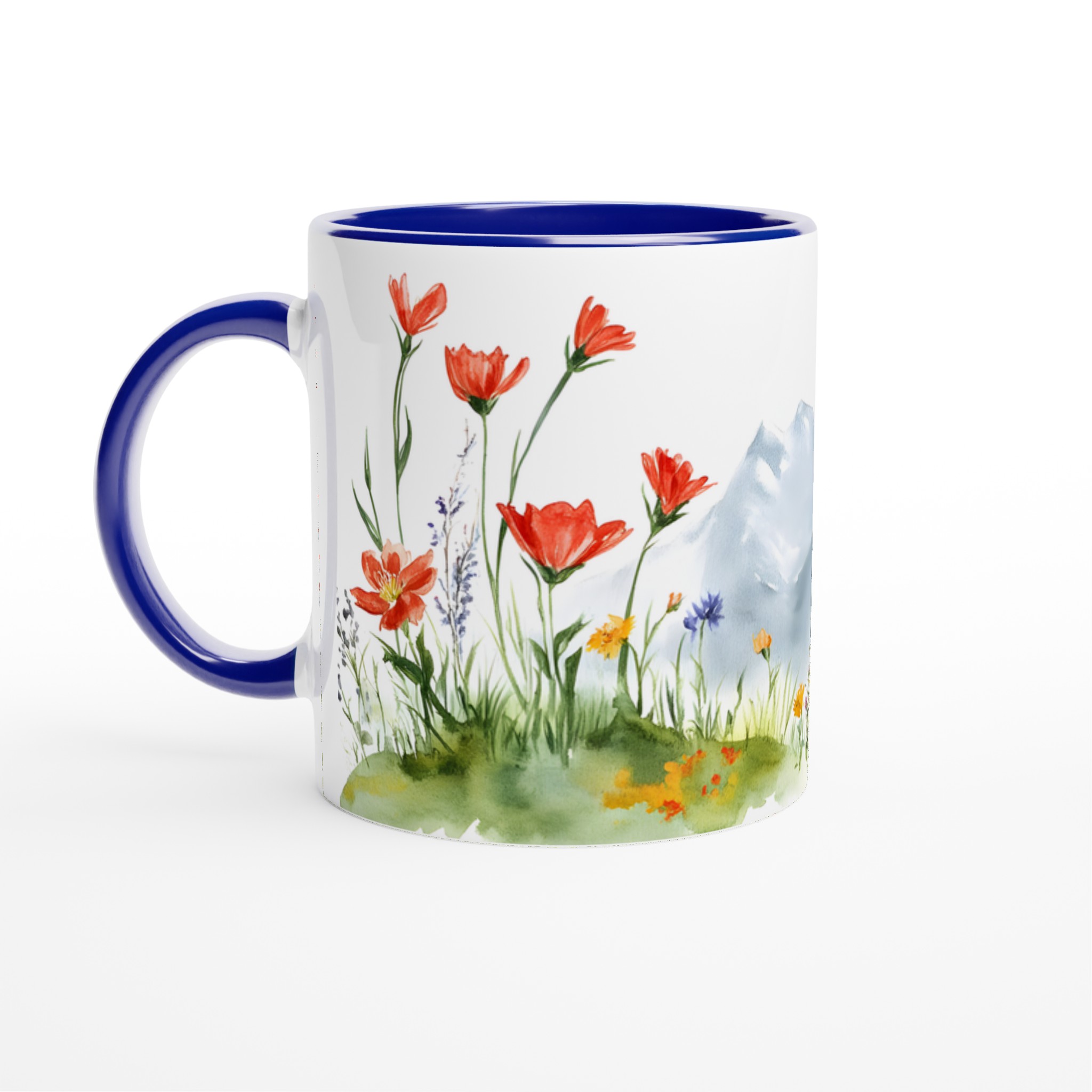 Akvarellblommor & Berg 11oz Keramisk Mugg – Konstnärlig Design för Din Favoritdryck 2 fe5c4e13-6731-49fd-a562-2cc48b7e19d4