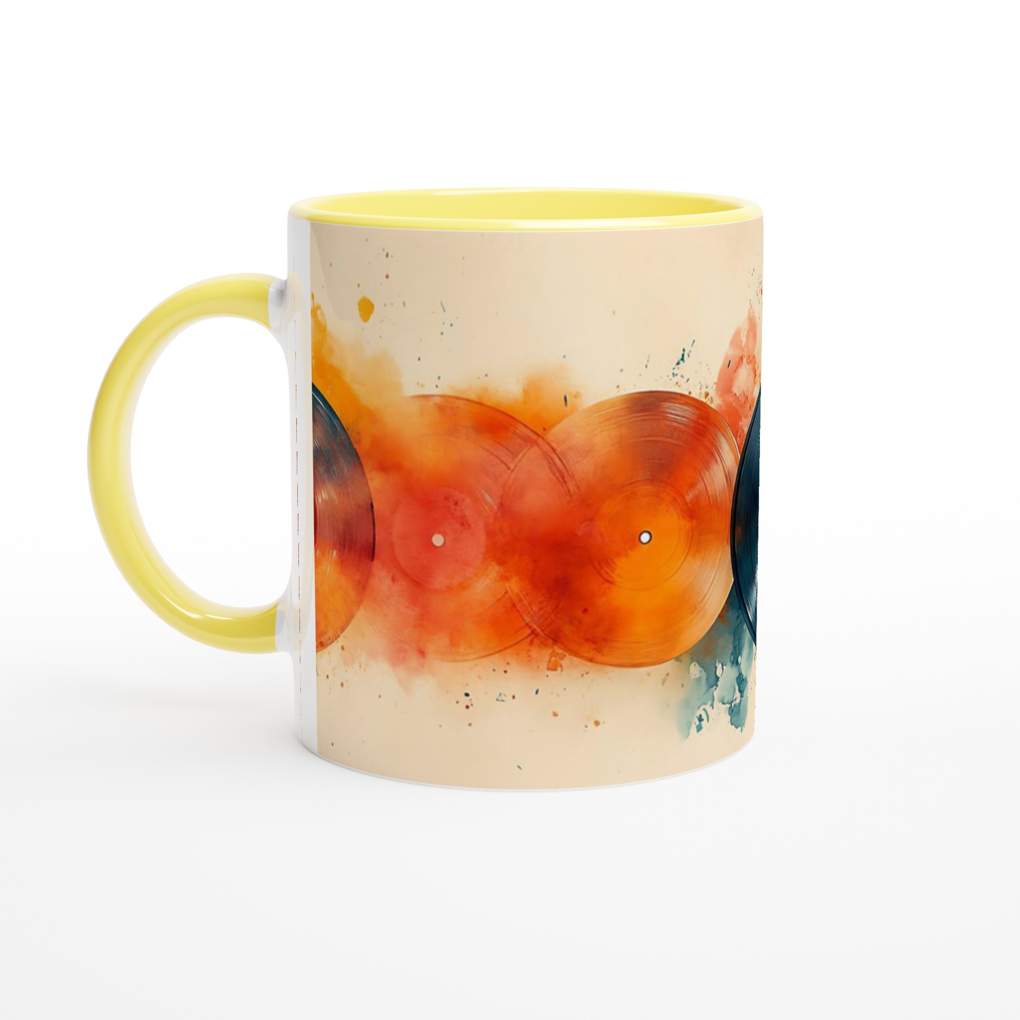 Vit 11oz keramisk mugg med färgstarka vinylskivor – välj din favoritfärg för en unik kaffestund 3 fe8f939a-78c2-4f7b-86e4-145df4844617