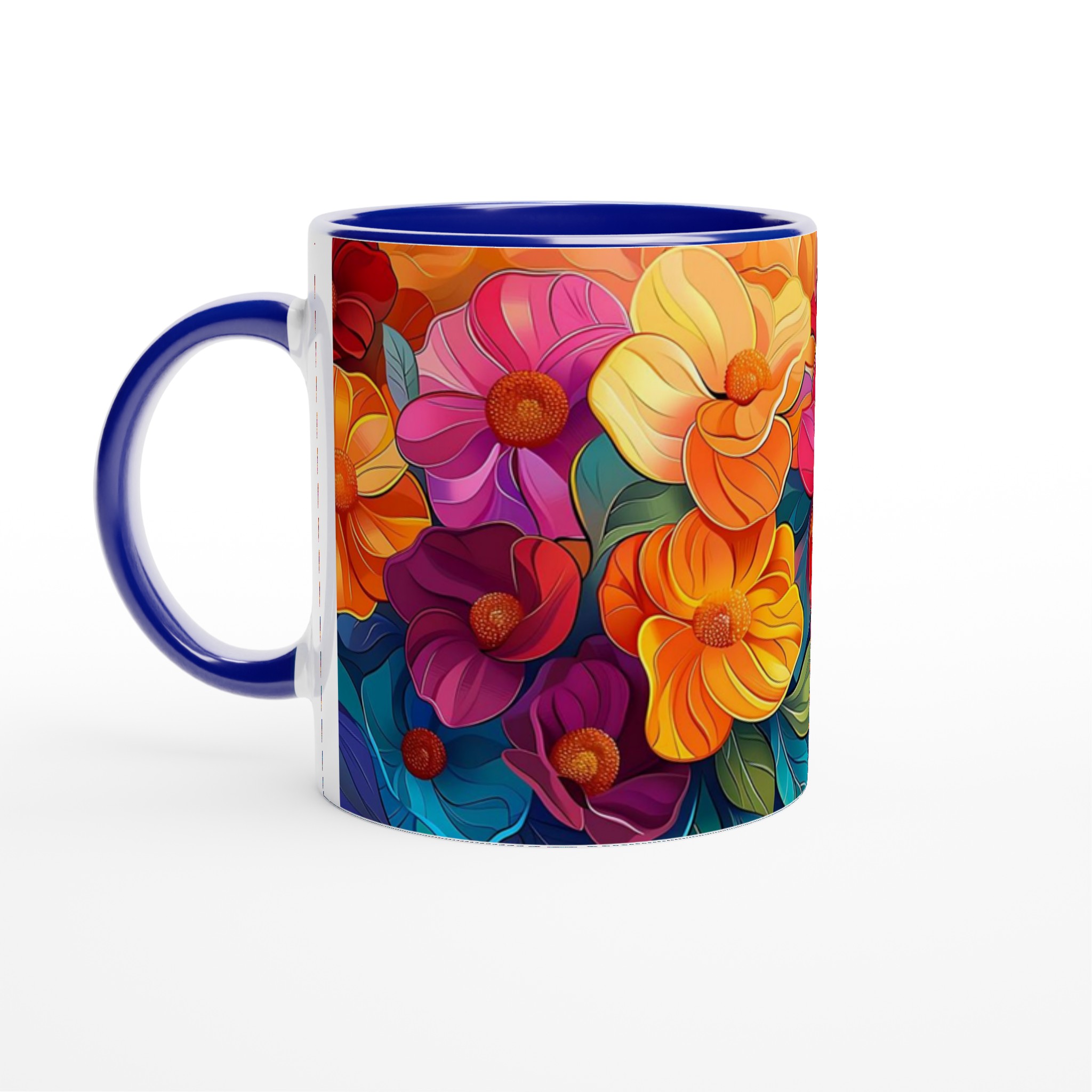 Färgsprakande Blomstermugg – 11oz Keramikmugg i Ditt Val av 7 Livfulla Nyanser 2 fe94cba5-cad4-4edc-bac2-3d3f55a6e6f4