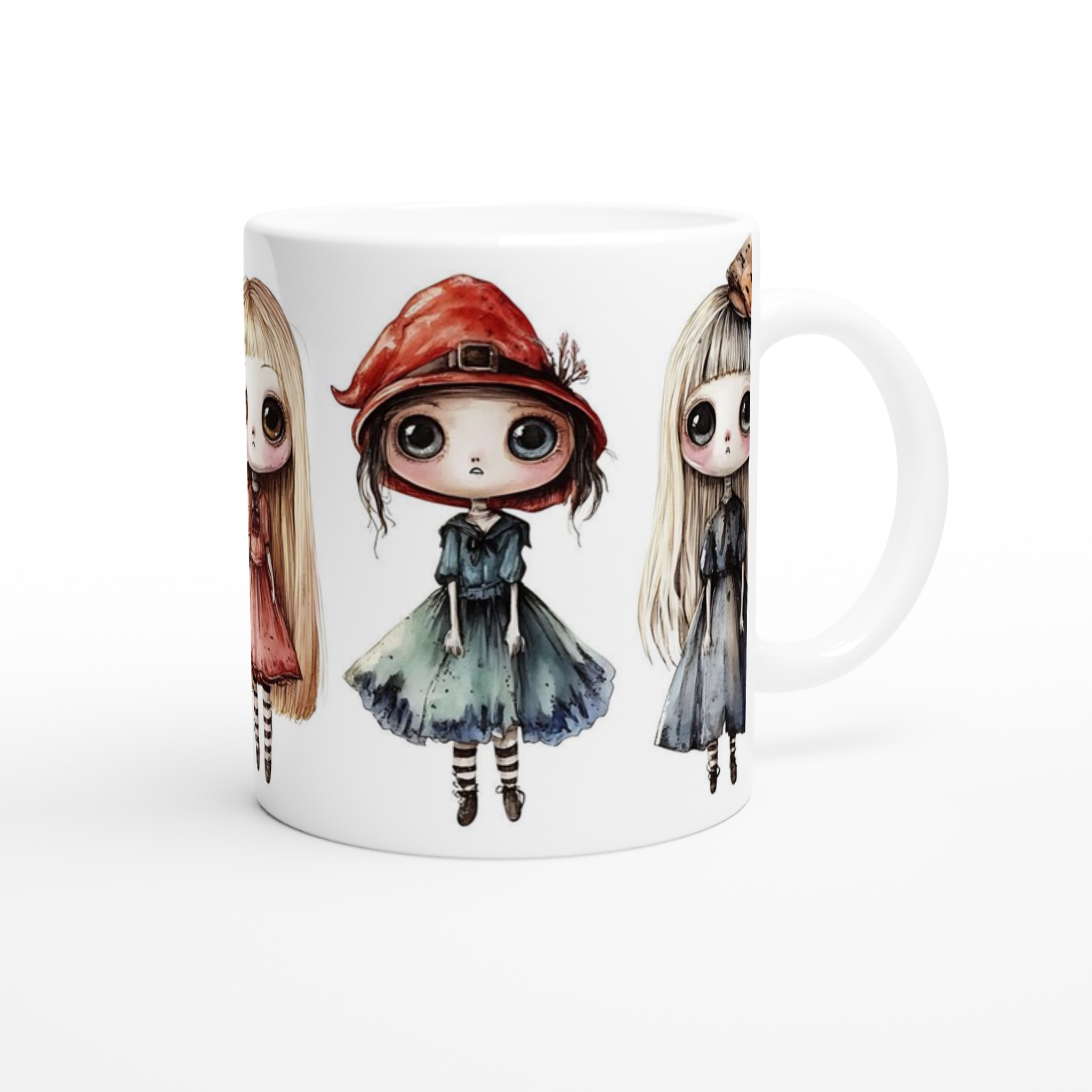 Udda Vänner Keramikmugg - Gotisk Chibi Stil med Stora Ögon. Välj din färg! 9 feb45207-7aab-400d-86a7-2d2e2afa4d27