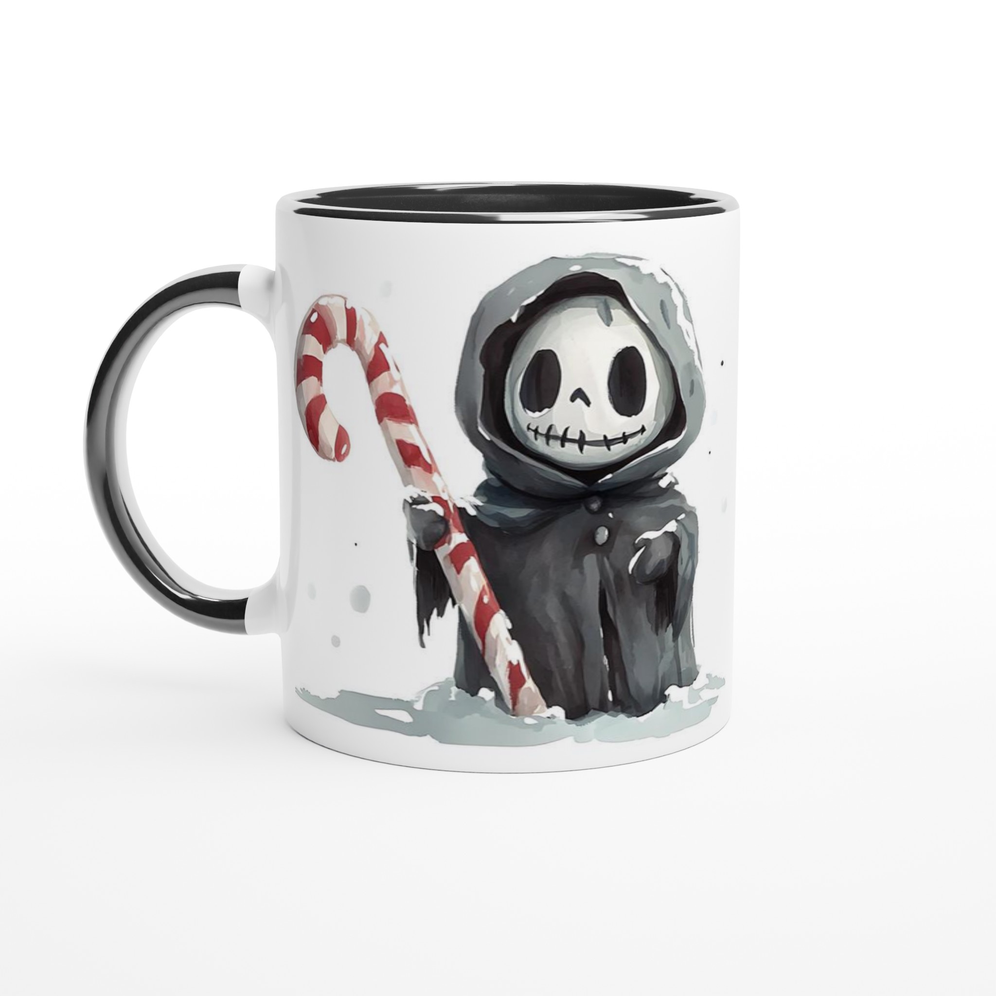 Söt Dödskalle med Polkagris Mugg - Vinterglädje & Charm i 11 oz Keramik, Välj Din Färg! 4 fed98d5b-2ffc-43d6-95db-b085936a1402