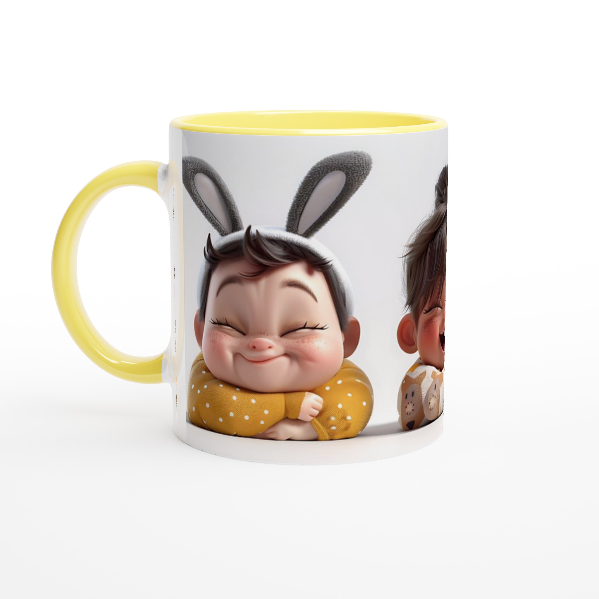 Kawaii Glädje: 11oz Keramisk Mugg med bedårande "Happy Kids"-motiv – Välj din favoritfärg! 3 fee50355-896e-46ca-99da-a3cf625451a0