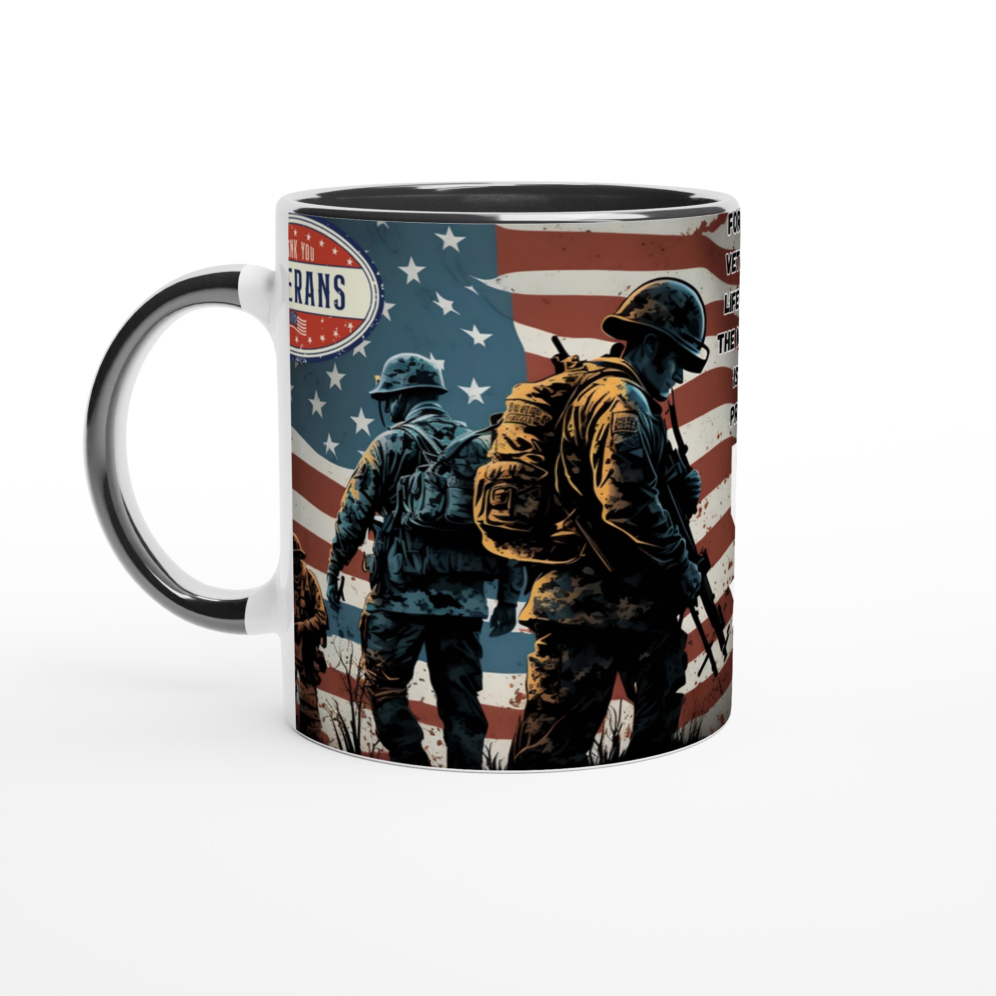 Vit 11oz keramisk mugg med patriotiskt veteranmotiv i flera färgval 4 feefde8c-bcd5-40b0-ac76-05c3d6896d0e