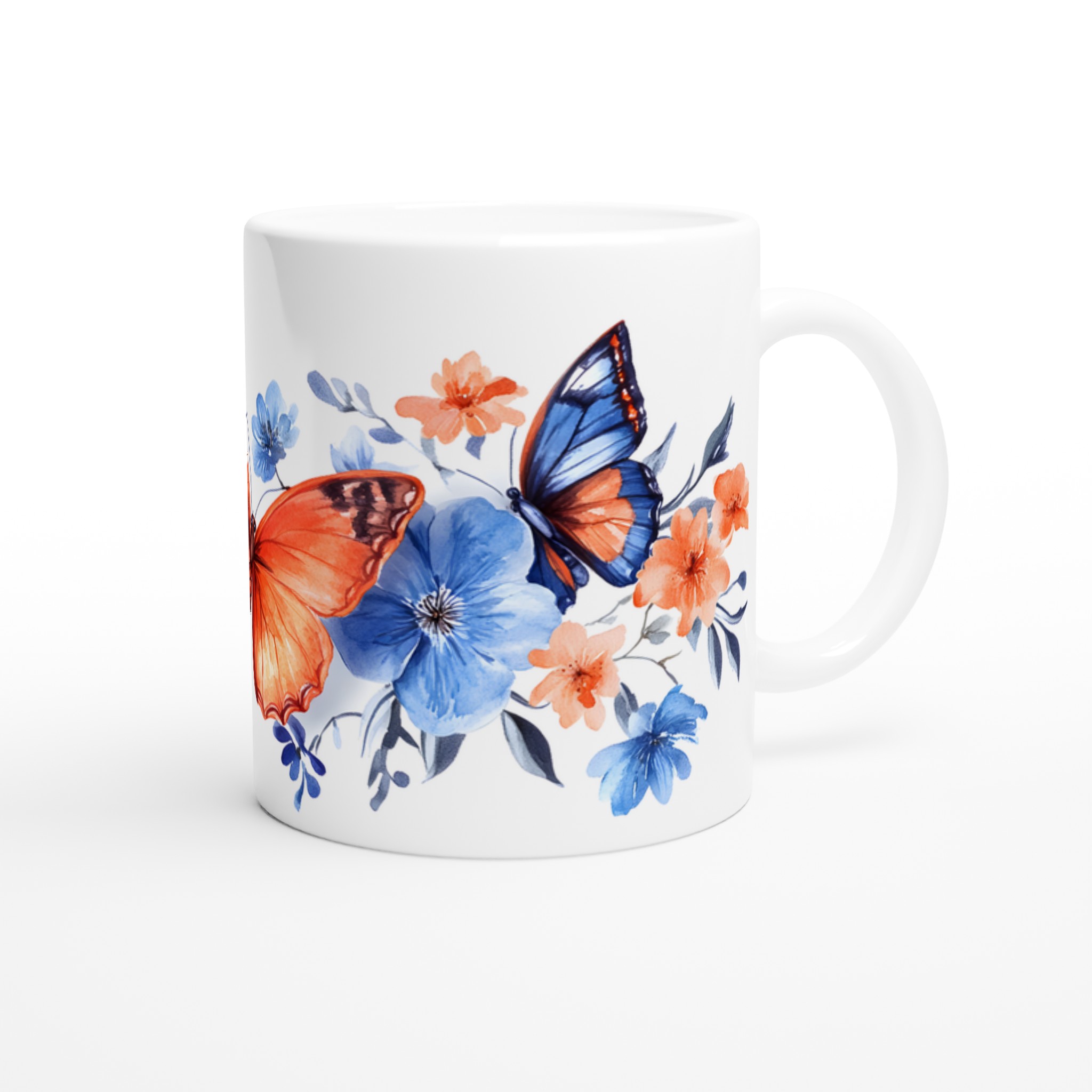 Fjärilsdröm Keramikmugg - Akvarellblommor & Levande Färger i Ditt Val av Mugfärg 9 ff02be76-74ea-4392-81cb-03e086229e14