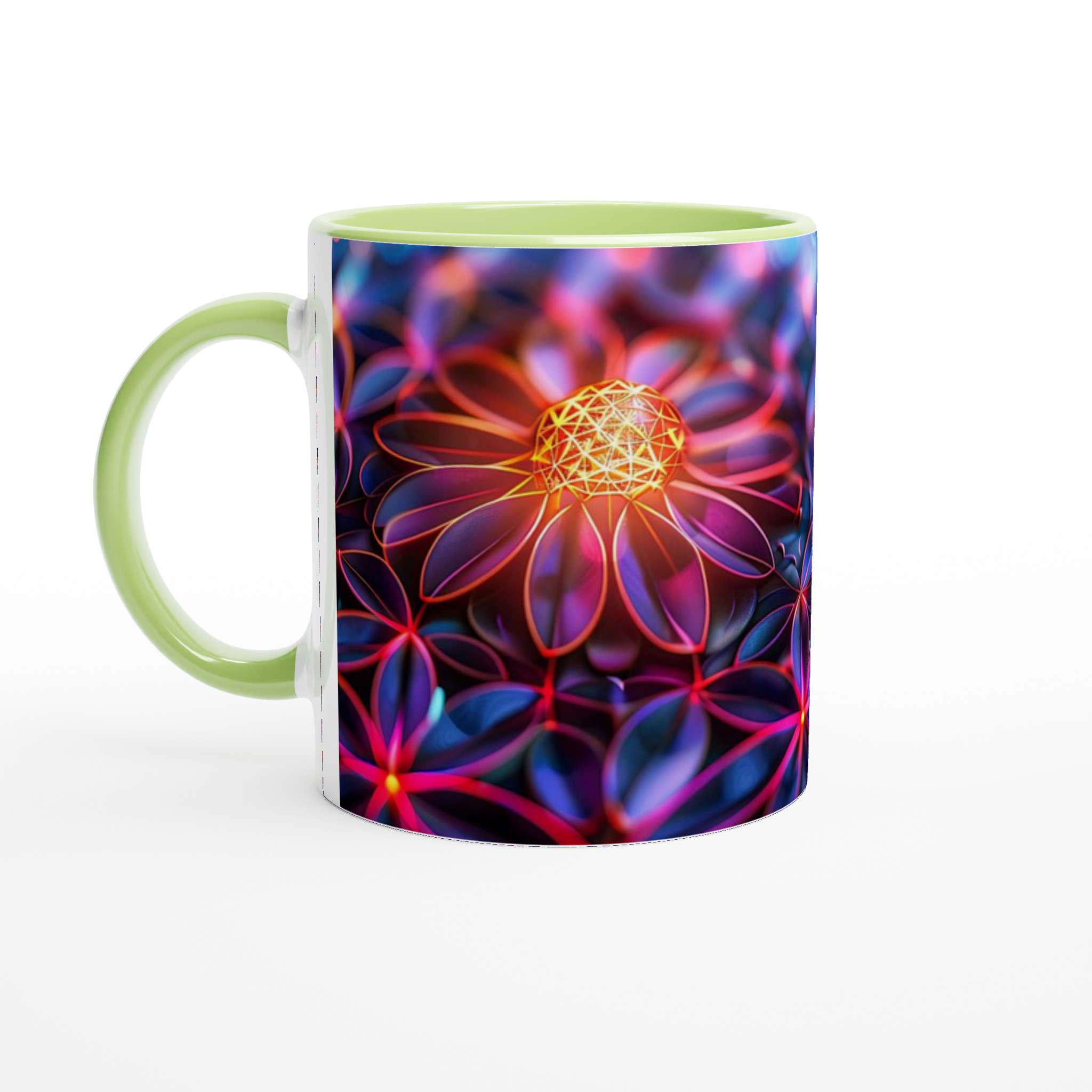 Abstrakt Fluorescerande Blommig 11oz Keramikmugg – Vibrerande Neon Konst för Din Dryck 7 ff073b75-7a07-4937-bcd3-1b50e6e92abe