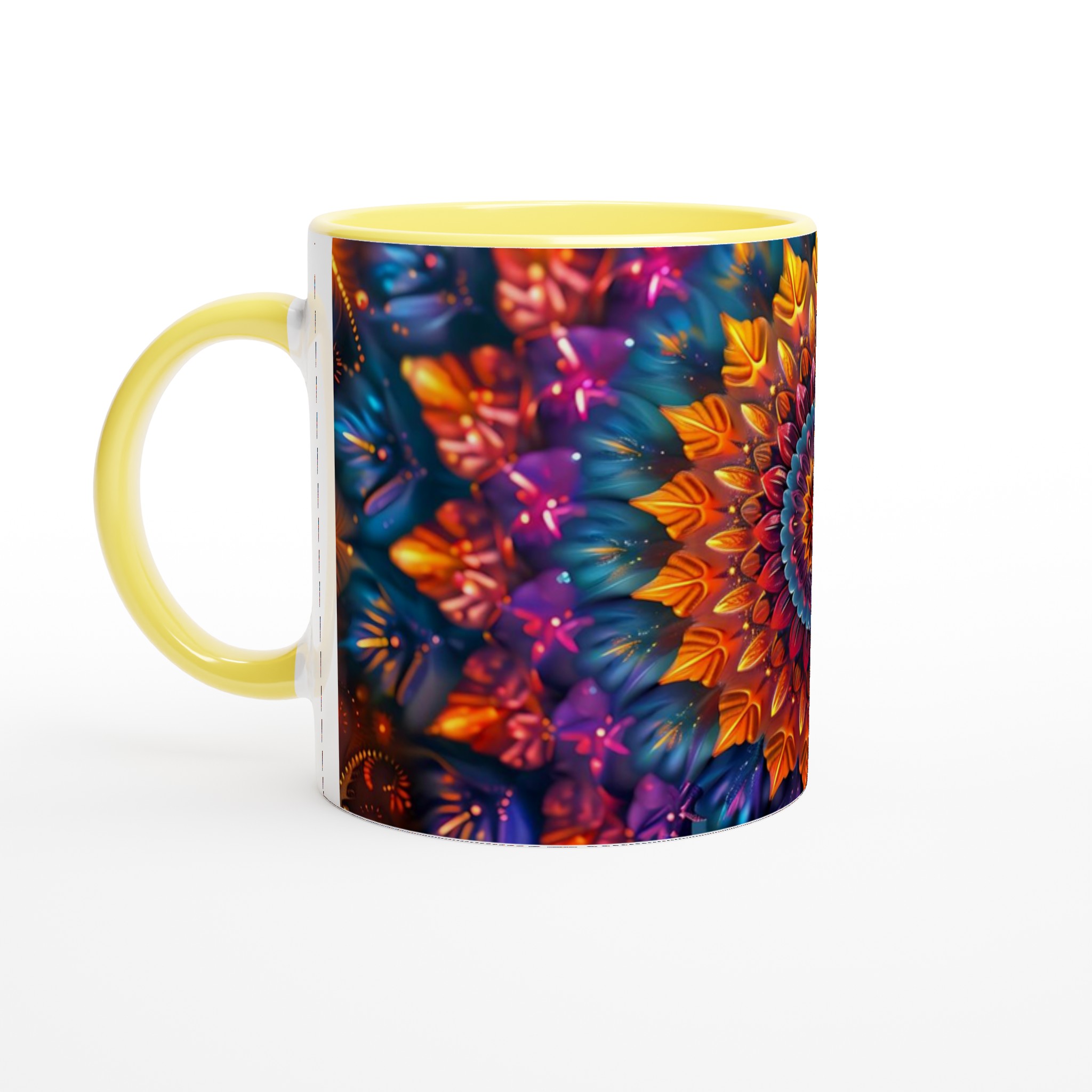 Mångfärgad Mandala Keramikmugg - 11oz Konstnärlig Kaffekopp i ditt val av sju livfulla färger 3 ff3ce22d-bebd-499c-b470-e5b1f66c94be