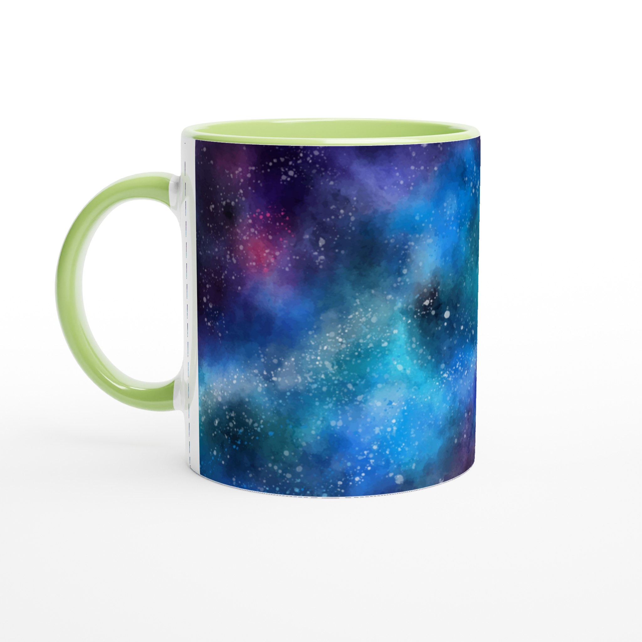 Vit 11oz keramisk mugg med drömskt galaxmotiv – välj bland sju iögonfallande keramikfärger 7 ff5bb963-f962-43a7-a37c-7fa6df42d357