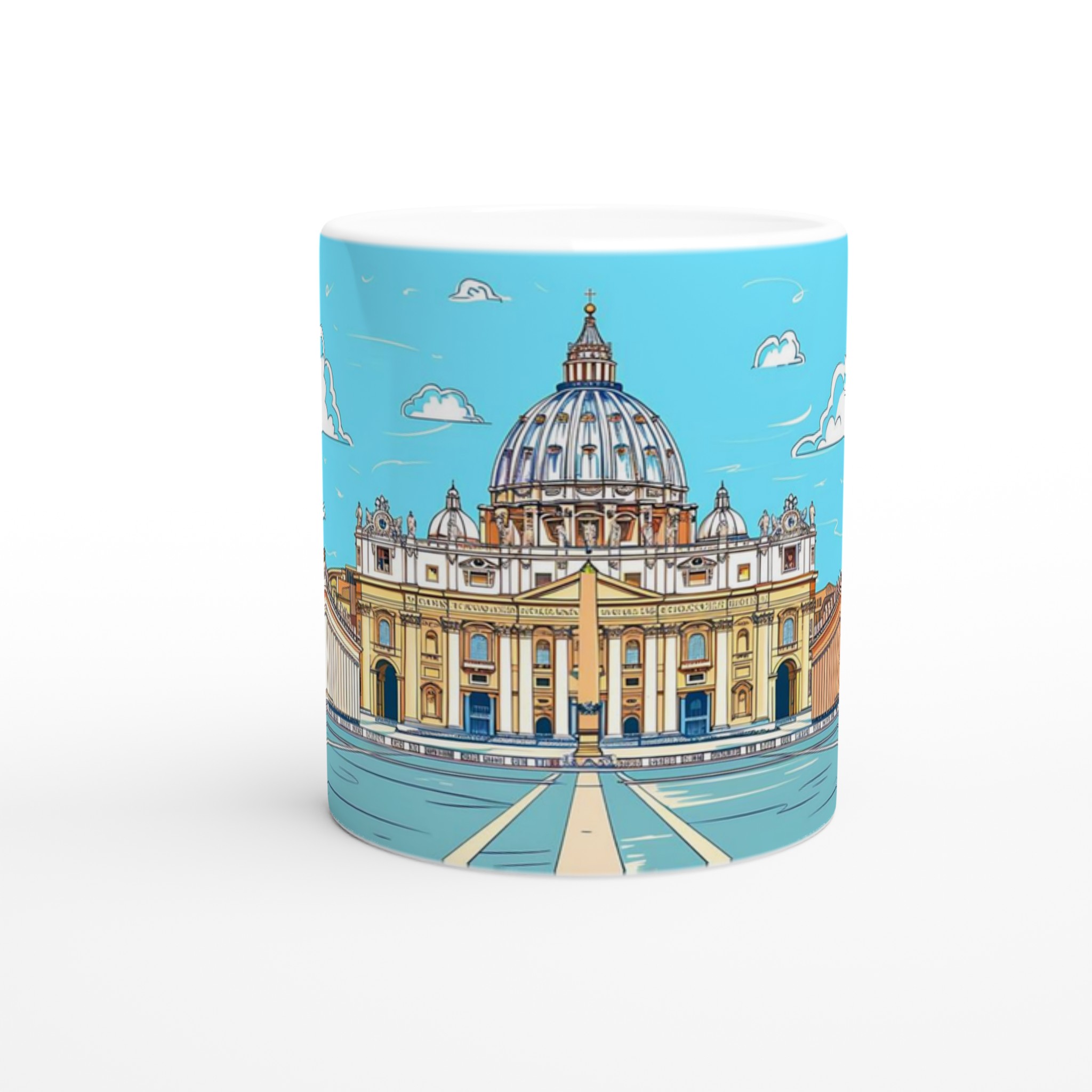 Vatikanstaten Konst Mugg - Livlig Illustration av Peterskyrkan i Din Favoritfärg 8 ff7114df-d065-429f-885f-74d7cde8fa99