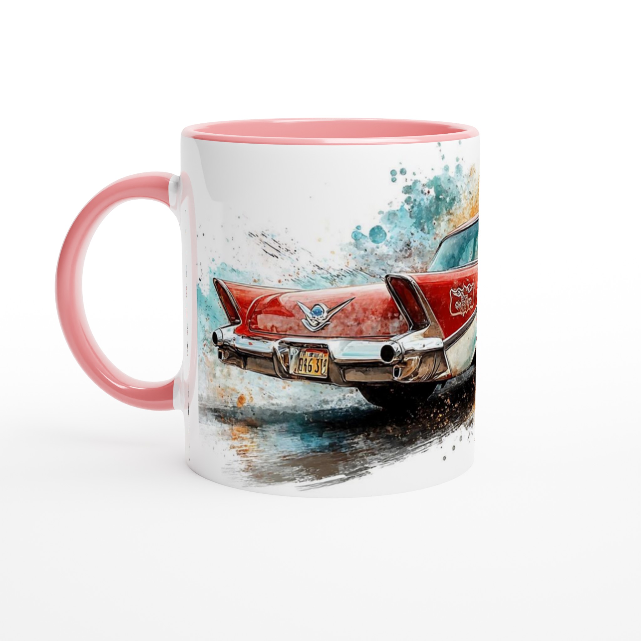 Route 66 Retro Mugg – 11oz Keramikmugg med Vintage Bil & Akvarelldesign, Välj din färg! 6 ff758913-6f7f-4369-b693-aae118b9ff2e
