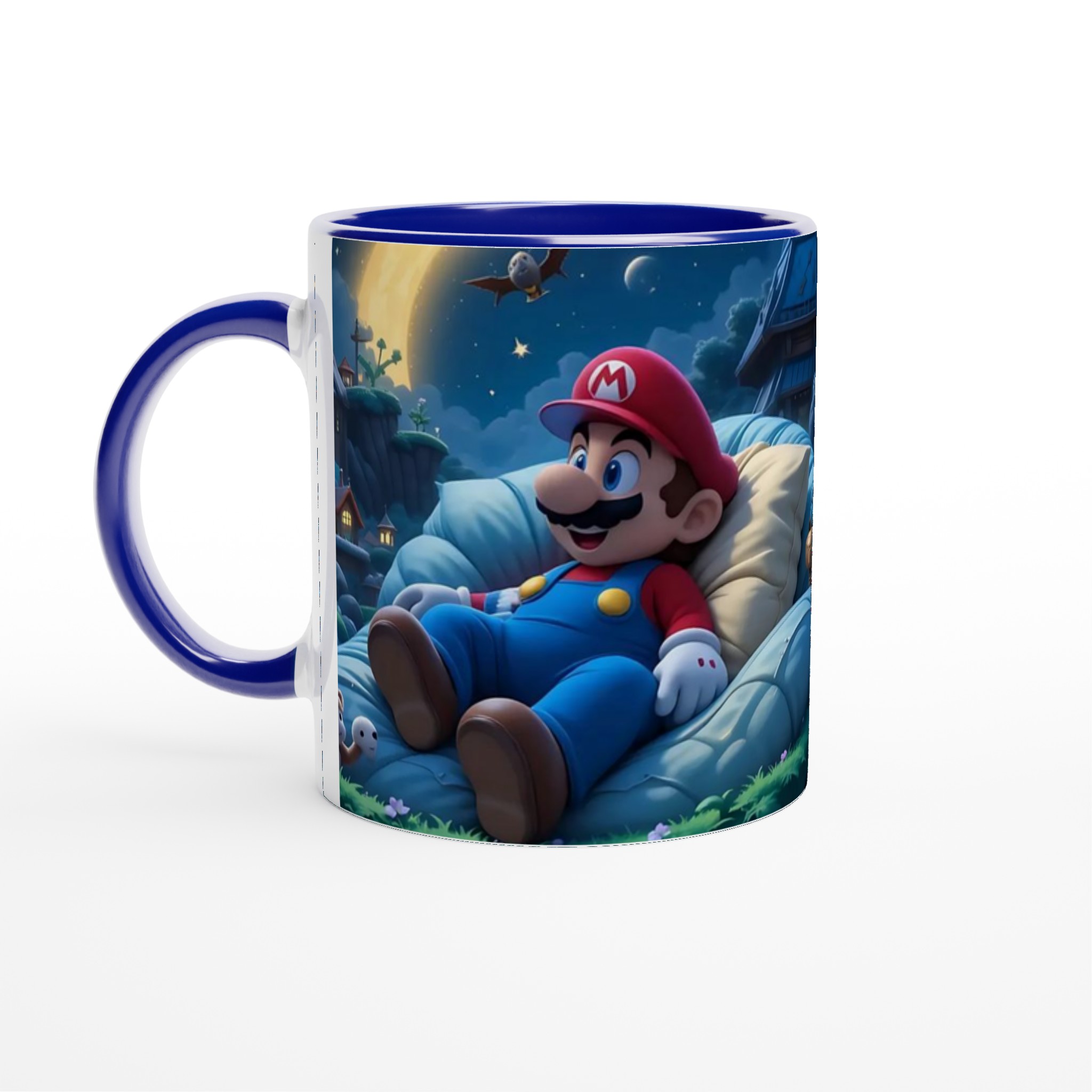 Vit 11oz keramisk mugg med spelande Mario-design i färgstarka nyanser 2 ff771b13-4b5f-4c9a-9e4b-516bf3f47b9d