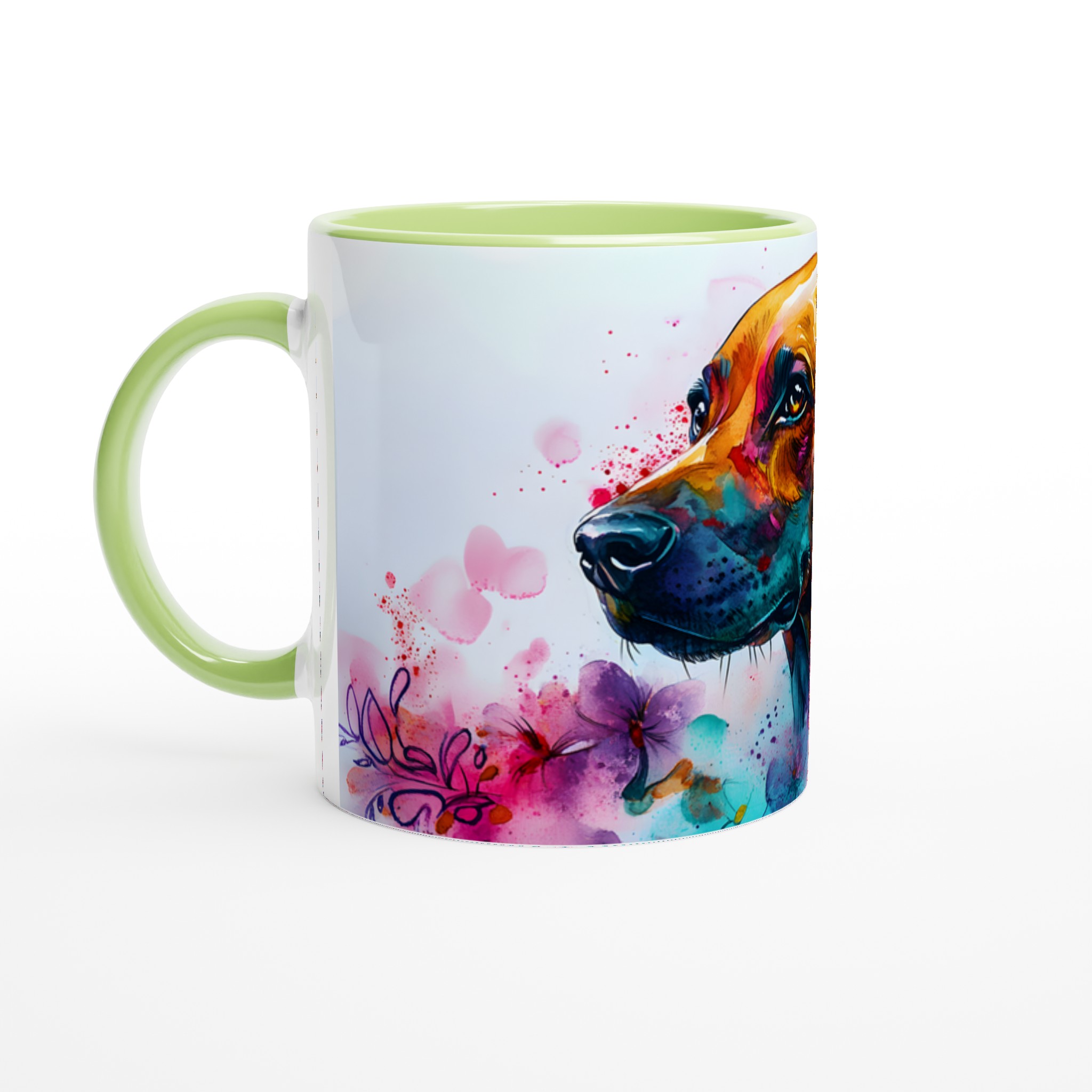 Konstnärlig Akvarellhundsmugg – 11oz Keramikmugg i Levande Färger 7 ff7bf54a-c9d5-4b00-9b4b-117375dfeff7