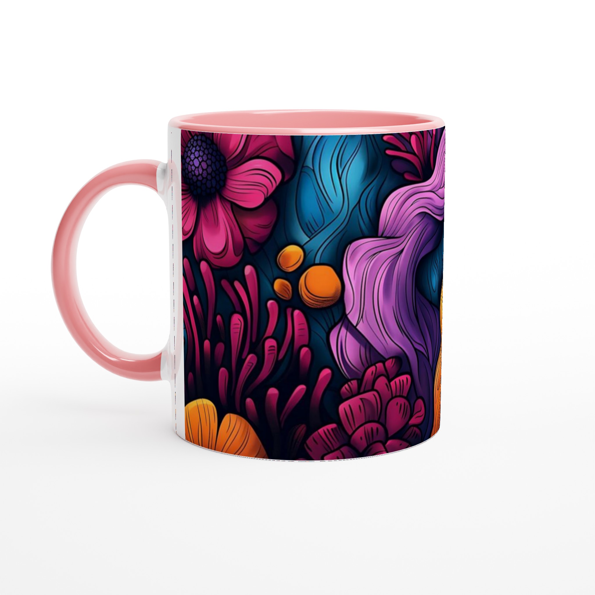 Abstrakt Blommig 11oz Keramikmugg – Din Kaffepaus, En Färgexplosion! 6 ff7fa60a-35bb-43d0-b3bd-dbac6c6790f7