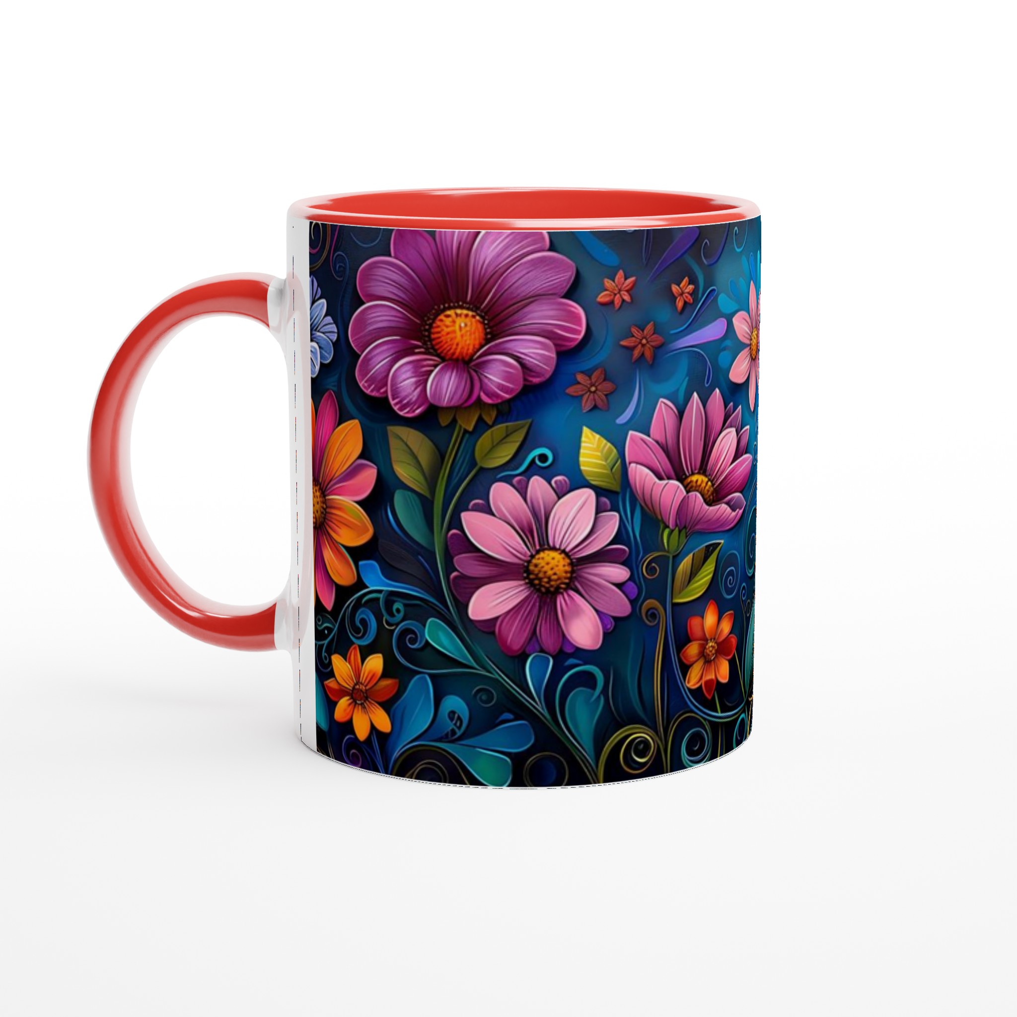 Blomstrande Keramikmugg: Konstfull Design i Levande Färger – Välj din Favorit bland Sju Nyanser! 5 ffb01fb6-d75a-44d2-a014-624cb4756723