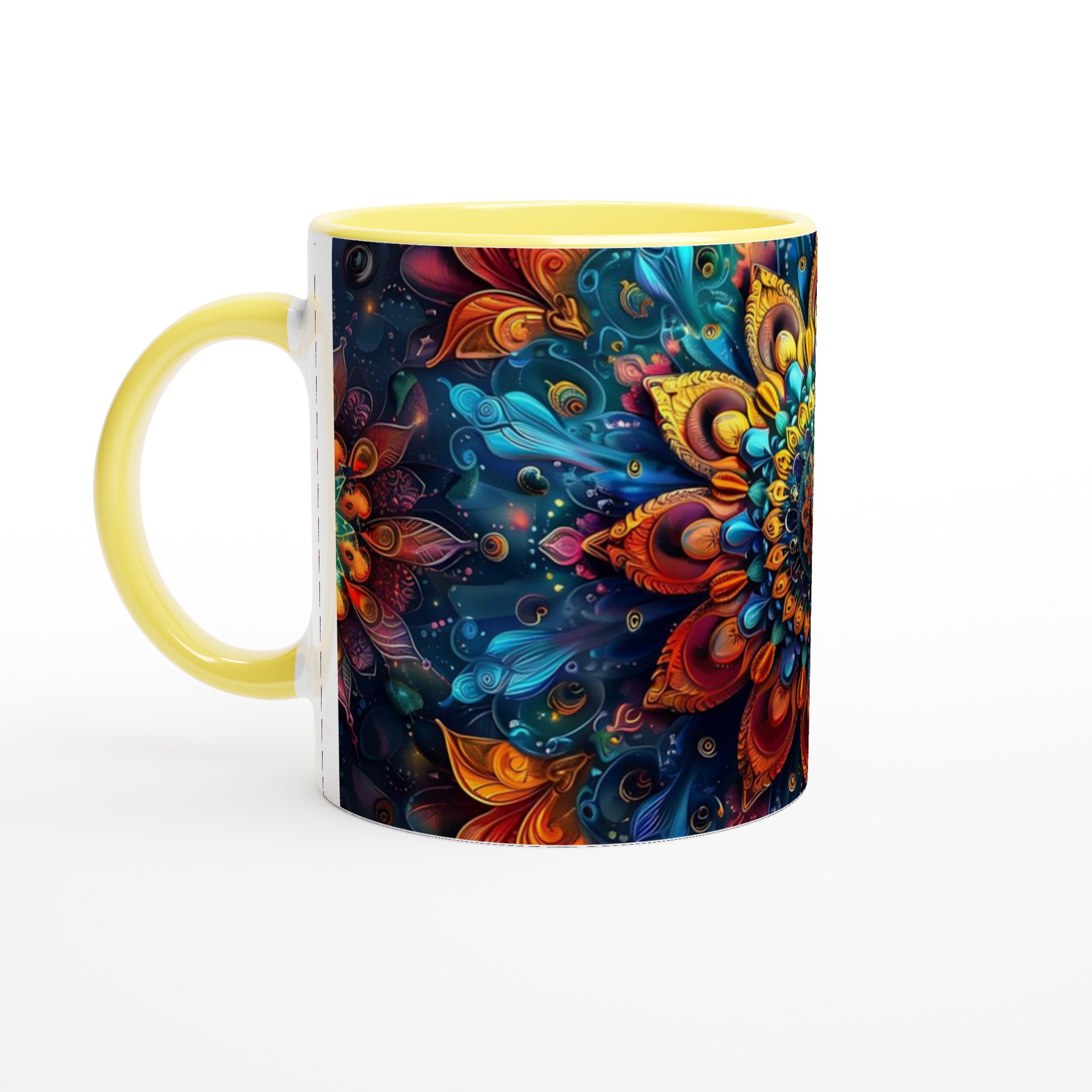 Kosmisk Mandala Keramisk Mugg – Konstnärlig Kaffekopp med Levande Mönster, Välj Din Färg! 3 ffb09c13-a699-40ee-acb2-d350358efd5b