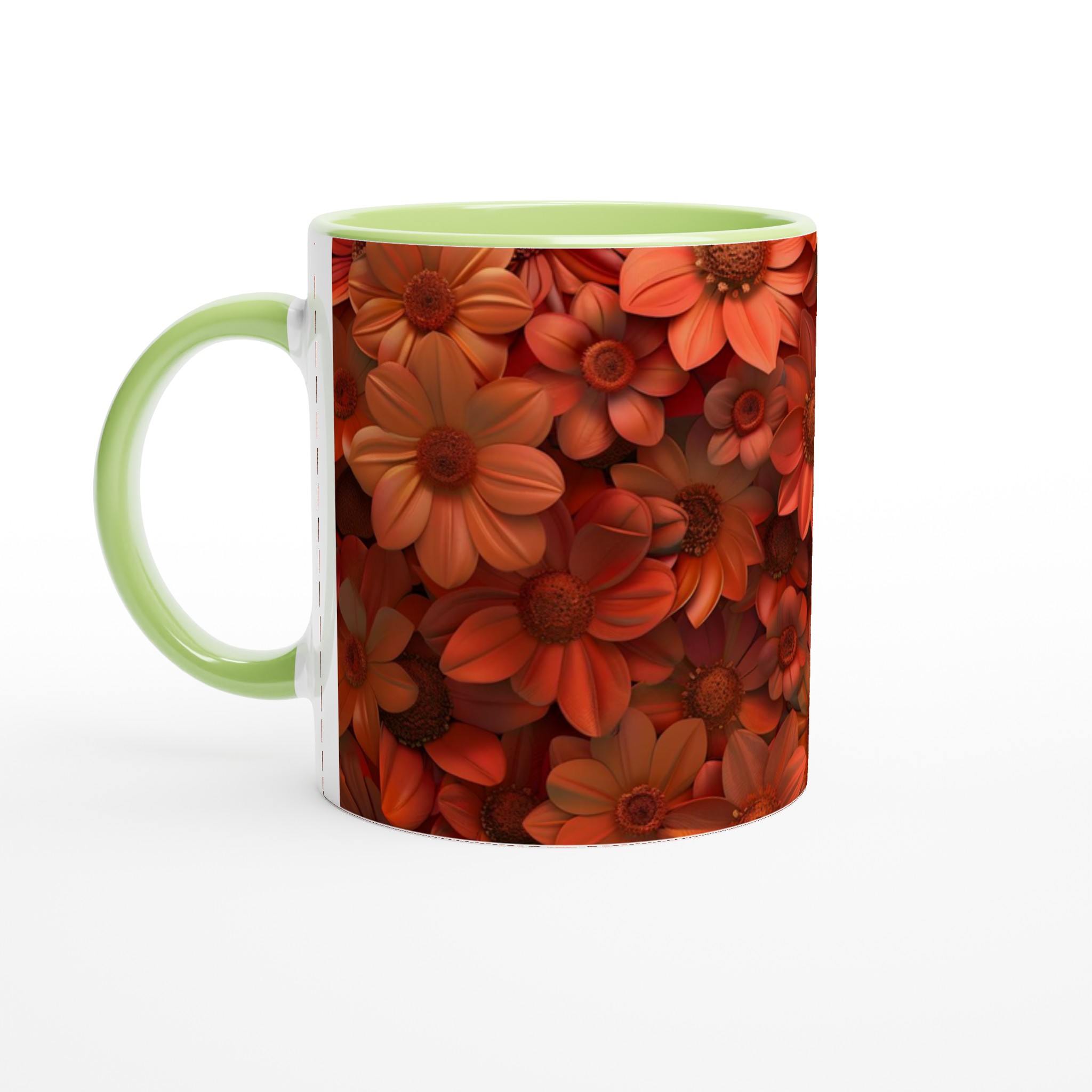 Blomstrande Röda & Orangea Blommor – Premium 11oz Keramikmugg för kaffe, te och design som sticker ut 7 ffb755aa-ecf9-45ba-9f78-2bdedfe7a64a