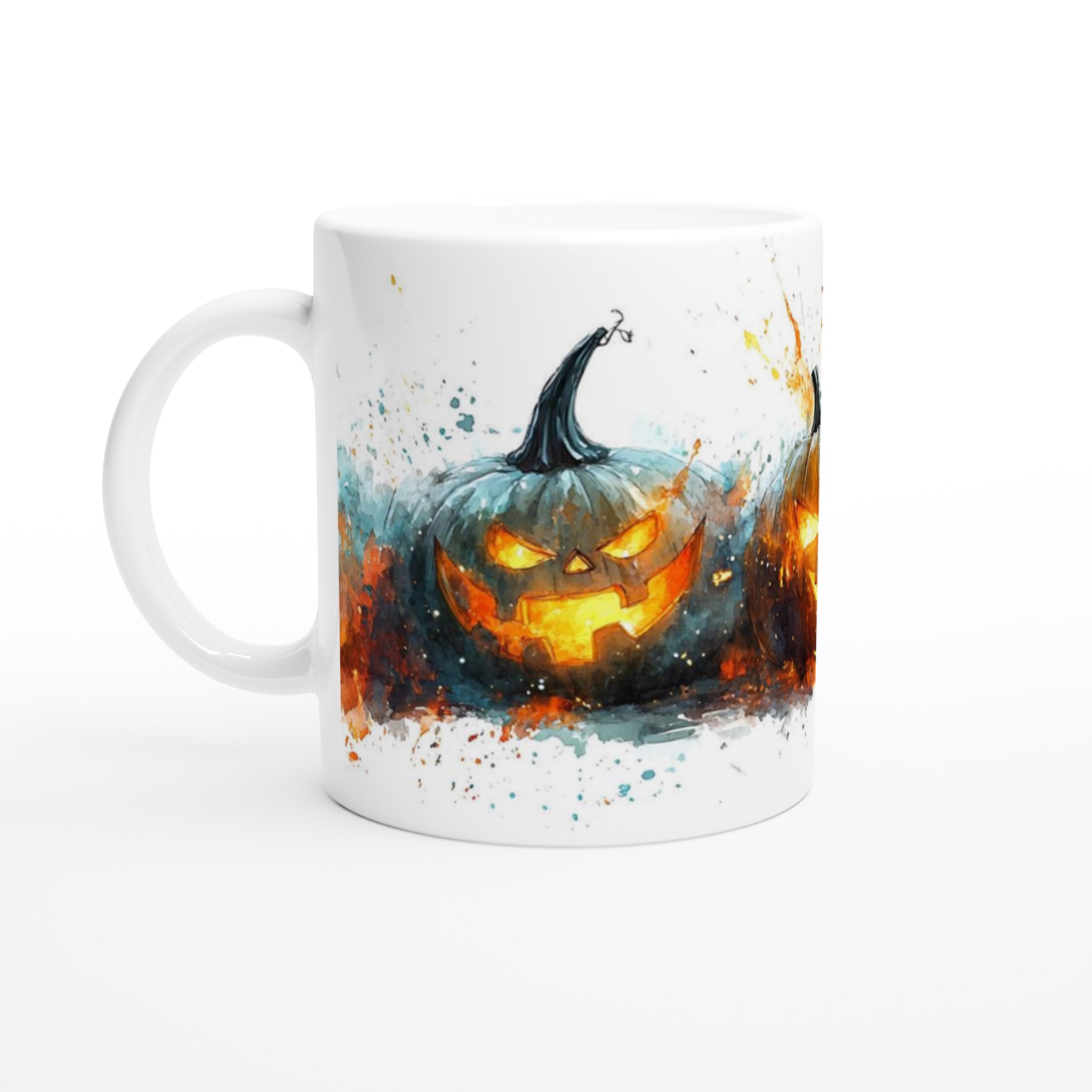 Spooky Watercolor Jack-o'-Lantern Keramikmugg – Perfekt för Halloween! 1 fffaff91-5079-4d6b-be04-6603e2c6643b
